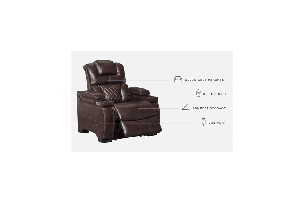 Warnerton Chocolate Power Recliner - 7540713 - Vega Furniture