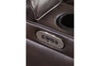 Warnerton Chocolate Power Reclining Loveseat with Console - 7540718 - Vega Furniture