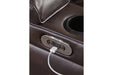 Warnerton Chocolate Power Reclining Loveseat with Console - 7540718 - Vega Furniture