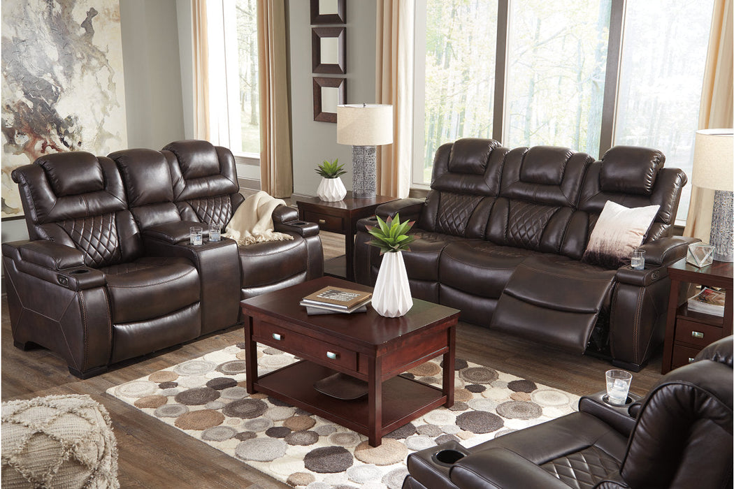 Warnerton Chocolate Power Reclining Sofa - 7540715 - Vega Furniture