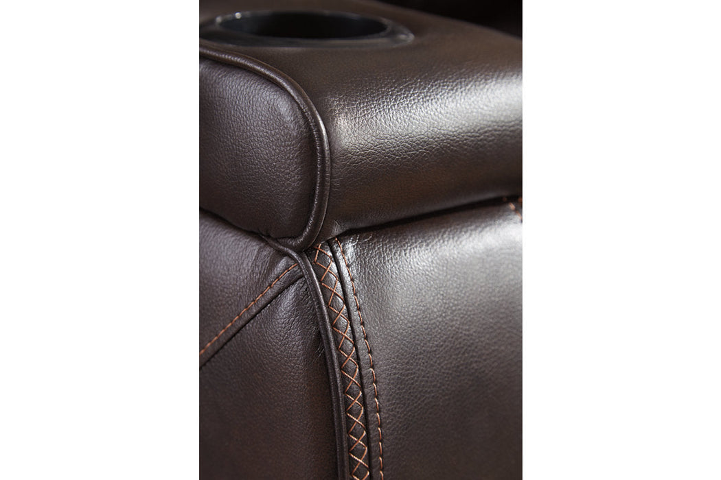 Warnerton Chocolate Power Reclining Sofa - 7540715 - Vega Furniture