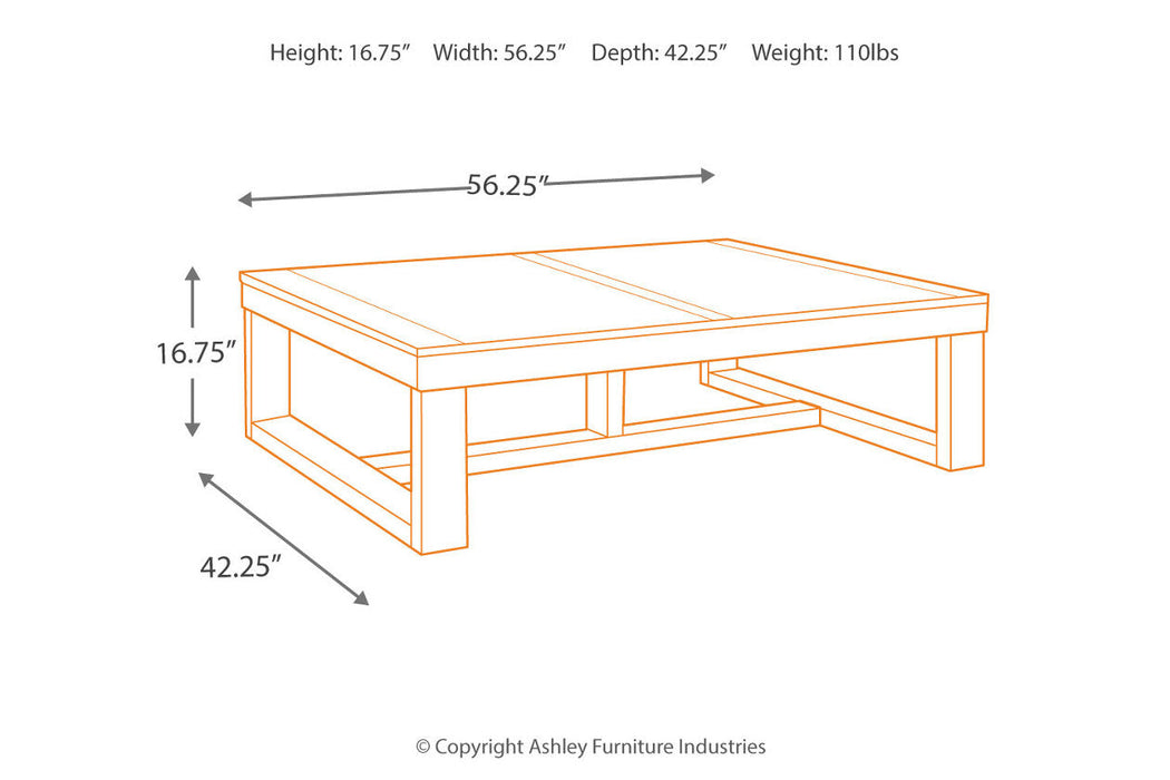 Watson Dark Brown Coffee Table - T481-1 - Vega Furniture