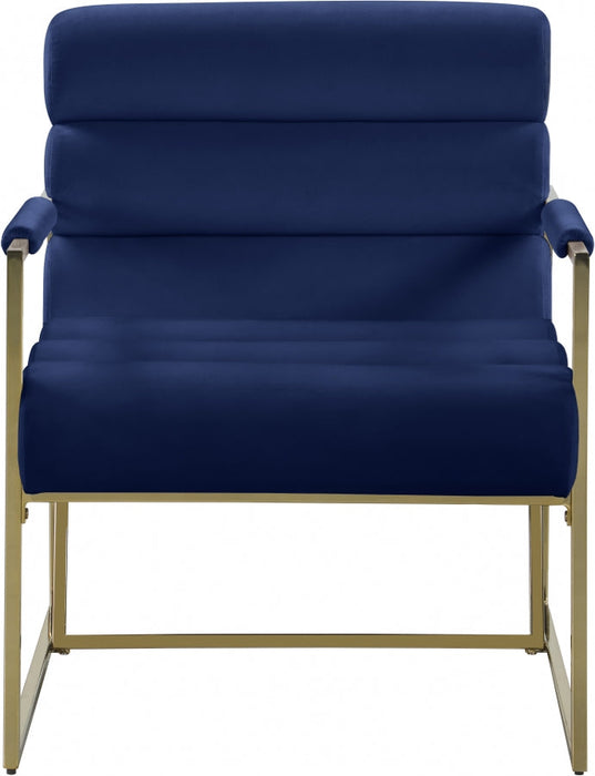 Wayne Blue Velvet Accent Chair - 526Navy - Vega Furniture