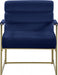Wayne Blue Velvet Accent Chair - 526Navy - Vega Furniture