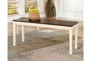 Whitesburg Brown/Cottage White Dining Bench - D583-00 - Vega Furniture