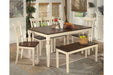 Whitesburg Brown/Cottage White Dining Bench - D583-00 - Vega Furniture