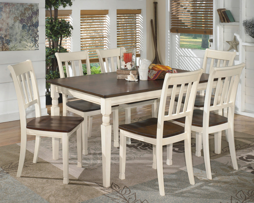 Whitesburg Brown/Cottage White Rectangular Dining Set - SET | D583-25 | D583-02(3) - Vega Furniture