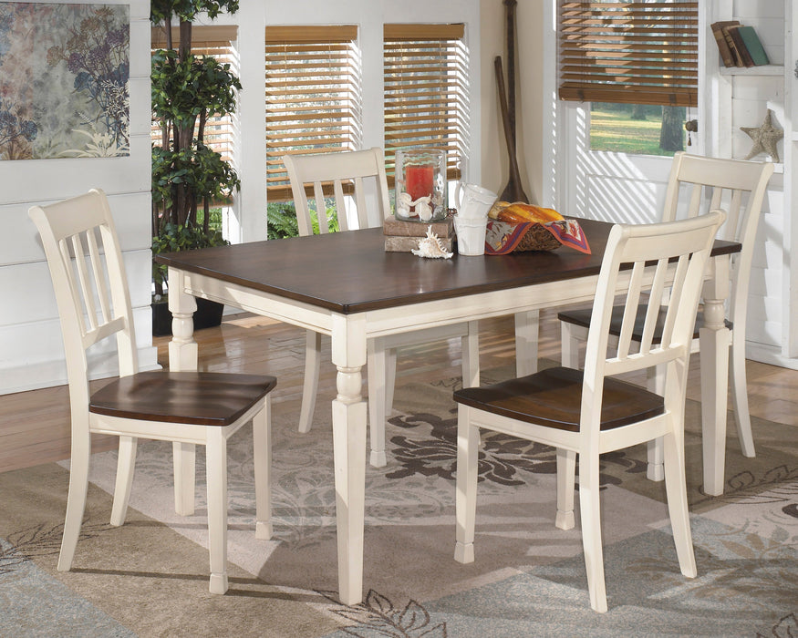 Whitesburg Brown/Cottage White Rectangular Dining Set - SET | D583-25 | D583-02(3) - Vega Furniture