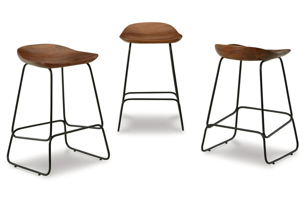 Wilinruck Brown/Black Counter Height Stool, Set of 3 - D402-024 - Vega Furniture