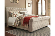 Willenburg Linen King Upholstered Sleigh Bed - SET | B643-76 | B643-78 | B643-99 - Vega Furniture