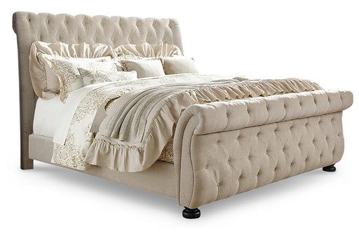 Willenburg Linen King Upholstered Sleigh Bed - SET | B643-76 | B643-78 | B643-99 - Vega Furniture