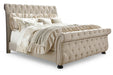 Willenburg Linen Queen Upholstered Sleigh Bed - SET | B643-74 | B643-77 | B643-98 - Vega Furniture