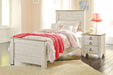 Willowton Whitewash Twin Panel Bed - SET | B267-52 | B267-53 | B267-83 - Vega Furniture