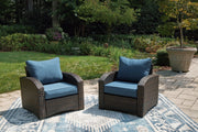 Windglow Blue/Brown Outdoor Lounge Chair with Cushion - P340-820 - Vega Furniture