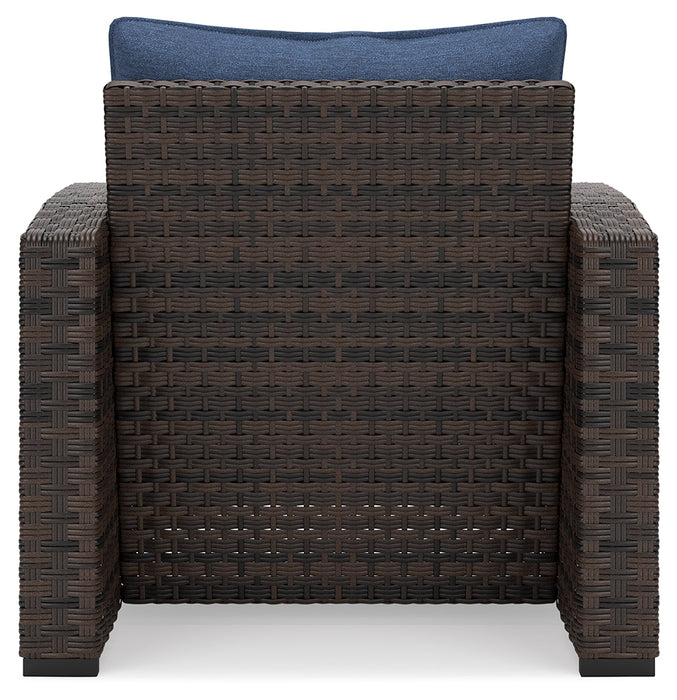 Windglow Blue/Brown Outdoor Lounge Chair with Cushion - P340-820 - Vega Furniture