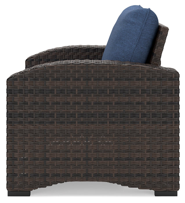 Windglow Blue/Brown Outdoor Lounge Chair with Cushion - P340-820 - Vega Furniture