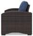 Windglow Blue/Brown Outdoor Lounge Chair with Cushion - P340-820 - Vega Furniture