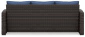 Windglow Blue/Brown Outdoor Sofa with Cushion - P340-838 - Vega Furniture