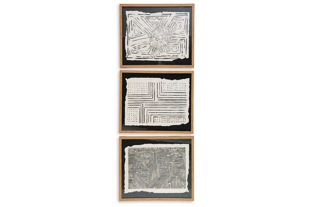 Wonderstow Black/Beige Wall Art, Set of 3 - A8000351 - Vega Furniture