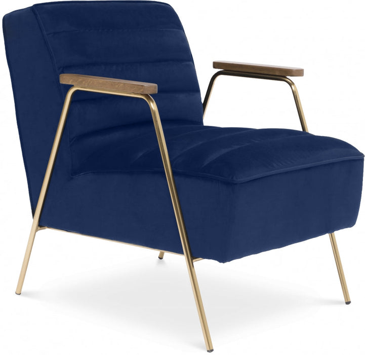 Woodford Blue Velvet Accent Chair - 521Navy - Vega Furniture