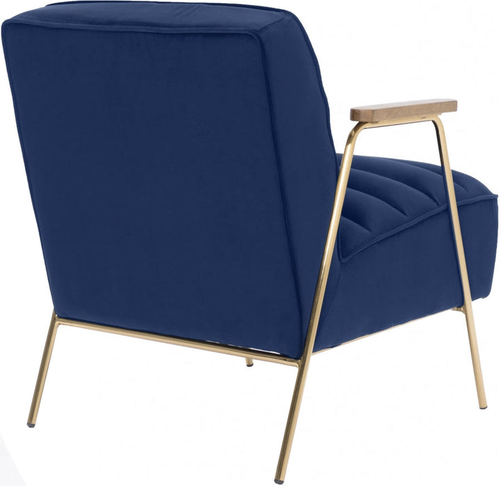 Woodford Blue Velvet Accent Chair - 521Navy - Vega Furniture