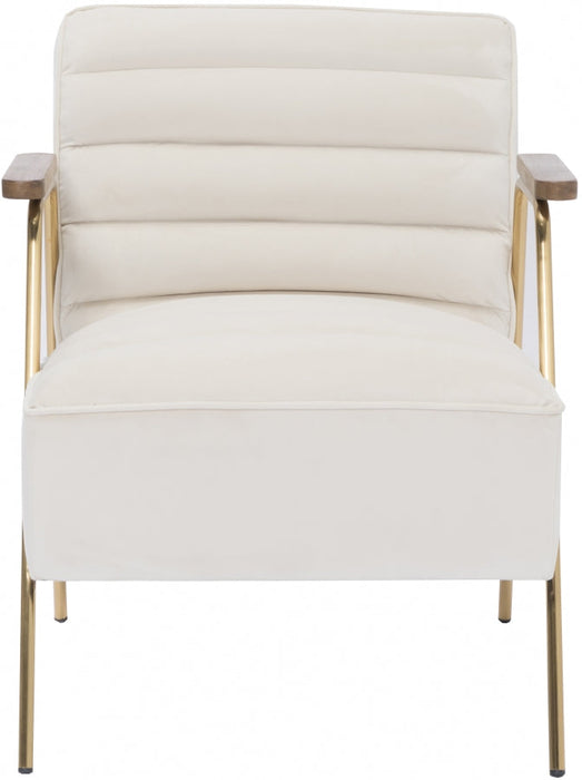 Woodford Cream Velvet Accent Chair - 521Cream - Vega Furniture