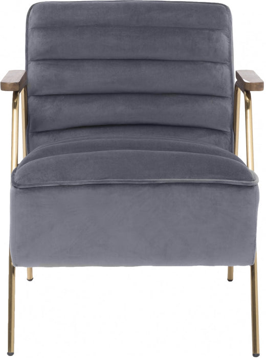 Woodford Grey Velvet Accent Chair - 521Grey - Vega Furniture