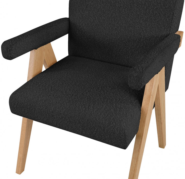 Woodloch Black Boucle Fabric Accent Chair - 480Black - Vega Furniture