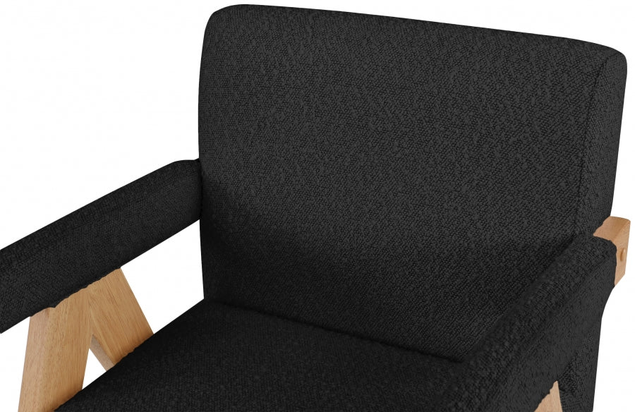 Woodloch Black Boucle Fabric Accent Chair - 480Black - Vega Furniture