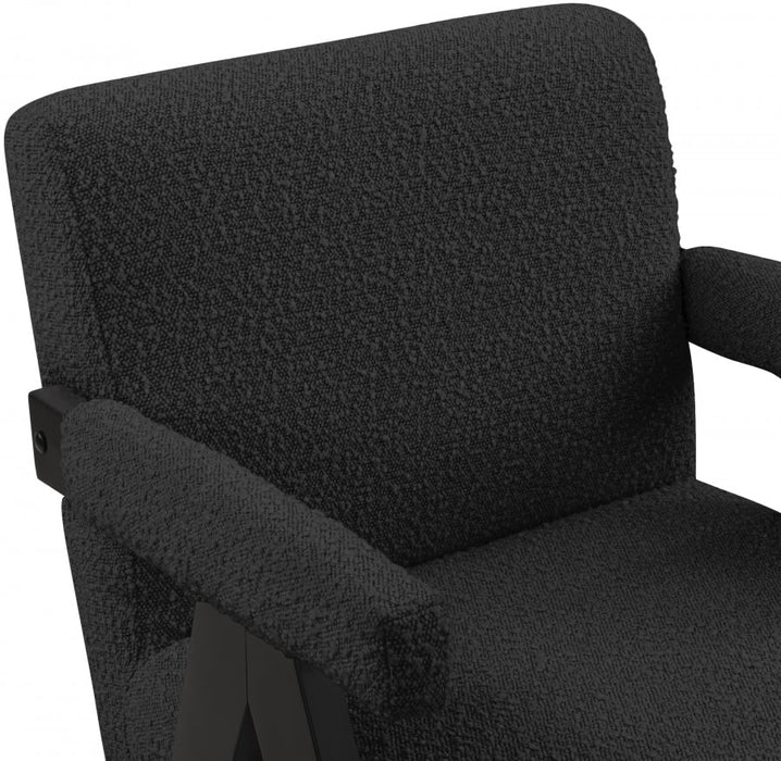 Woodloch Black Boucle Fabric Accent Chair - 481Black - Vega Furniture