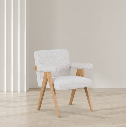 Woodloch Cream Boucle Fabric Accent Chair - 480Cream - Vega Furniture