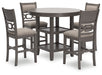 Wrenning Gray Counter Height Dining Table and 4 Barstools (Set of 5) - D425-223 - Vega Furniture