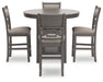 Wrenning Gray Counter Height Dining Table and 4 Barstools (Set of 5) - D425-223 - Vega Furniture