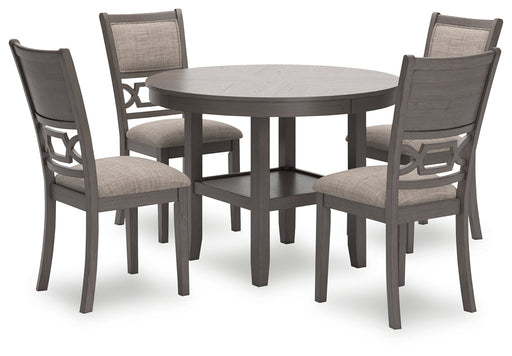 Wrenning Gray Dining Table and 4 Chairs (Set of 5) - D425-225 - Vega Furniture