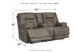 Wurstrow Smoke Power Reclining Loveseat with Console - U5460218 - Vega Furniture