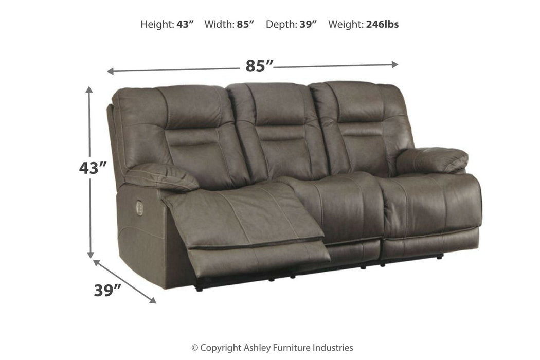Wurstrow Smoke Power Reclining Sofa - U5460215 - Vega Furniture