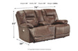 Wurstrow Umber Power Reclining Loveseat - U5460318 - Vega Furniture