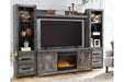 Wynnlow Gray 4-Piece Entertainment Center with Electric Fireplace - SET | W100-02 | W440-24(2) | W440-27 | W440-68 - Vega Furniture