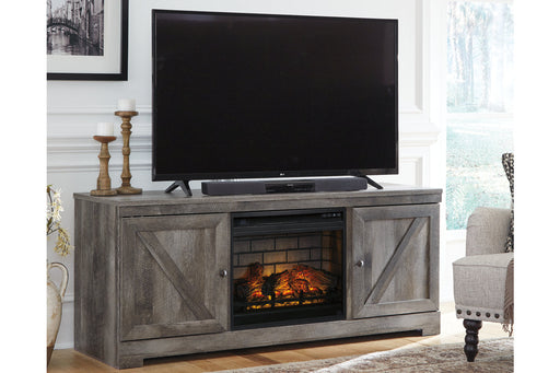 Wynnlow Gray 63" TV Stand with Electric Fireplace - SET | W100-101 | W440-68 - Vega Furniture
