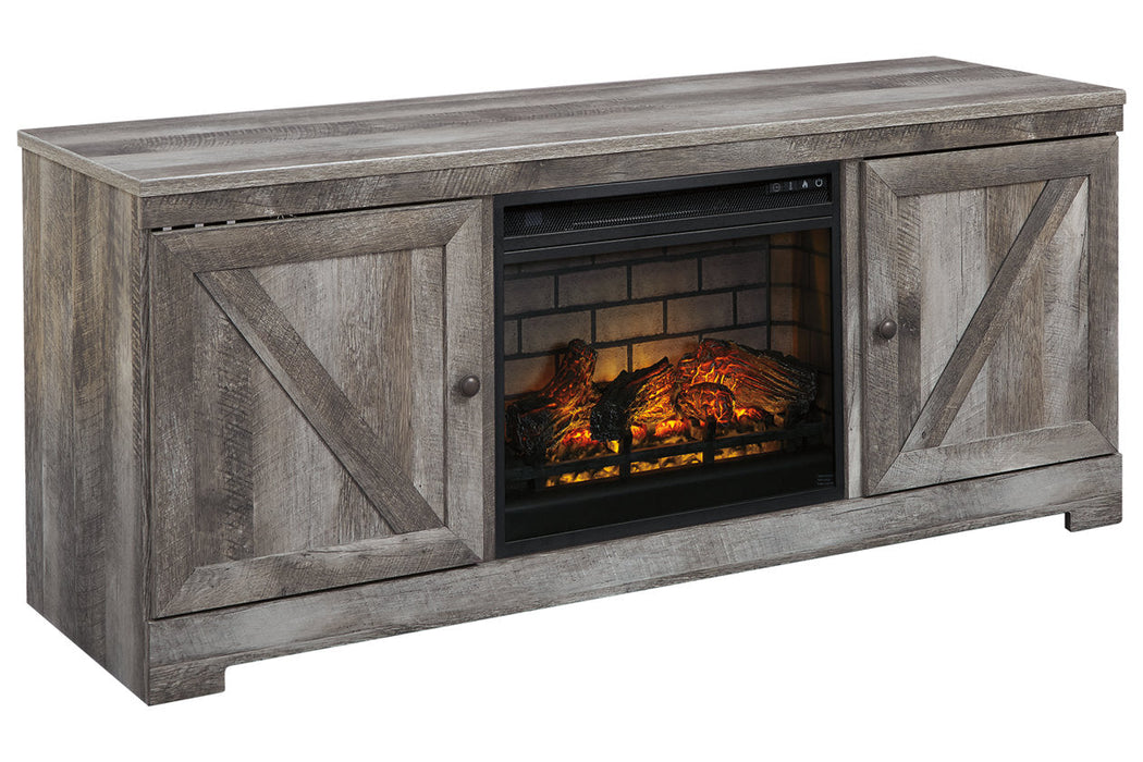 Wynnlow Gray 63" TV Stand with Electric Fireplace - SET | W100-101 | W440-68 - Vega Furniture