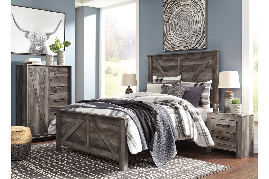 Wynnlow Gray Queen Crossbuck Panel Bed - SET | B440-98 | B440-54 | B440-57 - Vega Furniture