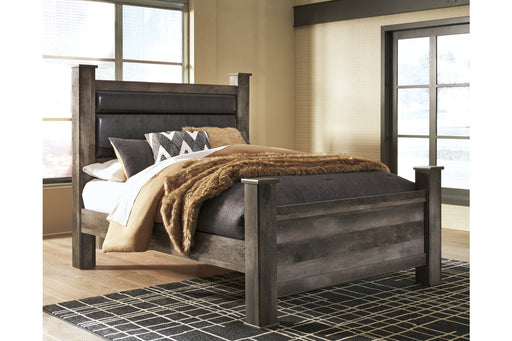 Wynnlow Gray Queen Upholstered Poster Bed - SET | B440-62 | B440-64 | B440-67N | B440-98 - Vega Furniture