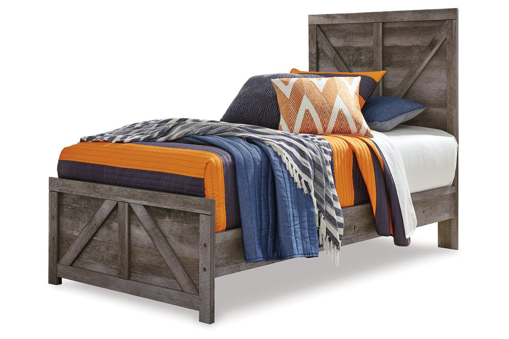 Wynnlow Gray Twin Crossbuck Panel Bed - SET | B440-53 | B440-83 - Vega Furniture