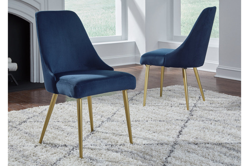 Wynora Blue/Gold Finish Dining Chair, Set of 2 - D292-01 - Vega Furniture