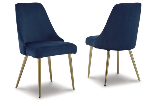 Wynora Blue/Gold Finish Dining Chair, Set of 2 - D292-01 - Vega Furniture