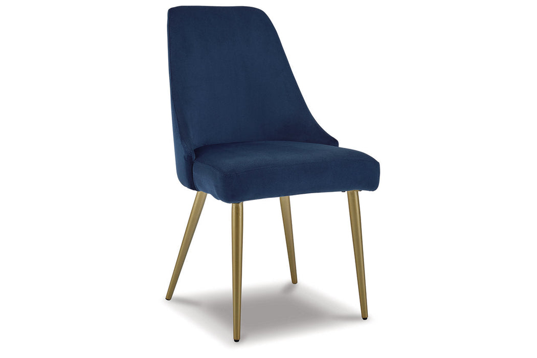 Wynora Blue/Gold Finish Dining Chair, Set of 2 - D292-01 - Vega Furniture