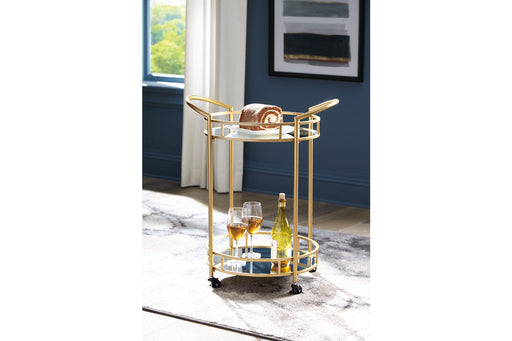 Wynora Gold Bar Cart - A4000099 - Vega Furniture