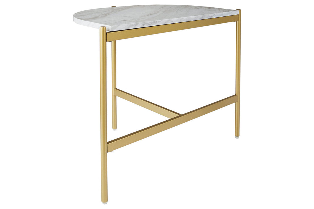 Wynora White/Gold Chairside End Table - T192-7 - Vega Furniture