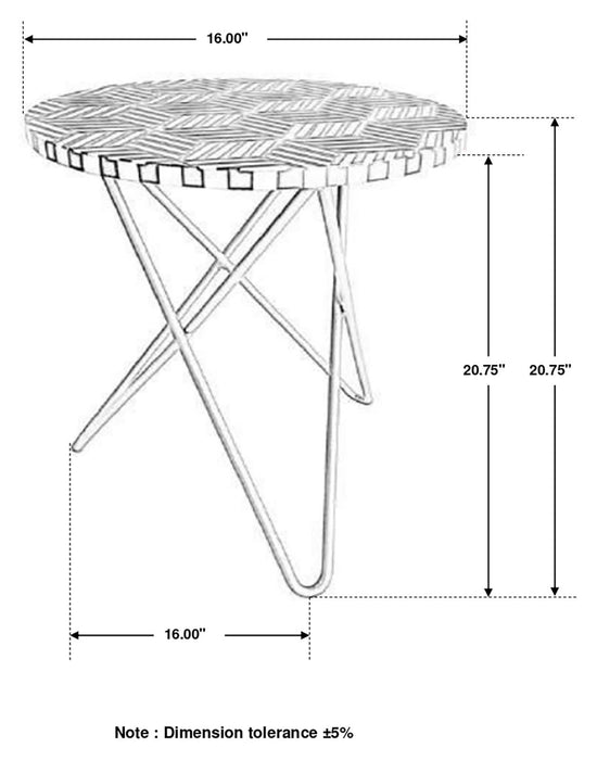 Xenia Black/White Round Accent Table with Hairpin Legs - 935878 - Vega Furniture