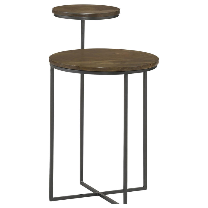 Yael Natural/Gunmetal Round Accent Table - 935980 - Vega Furniture